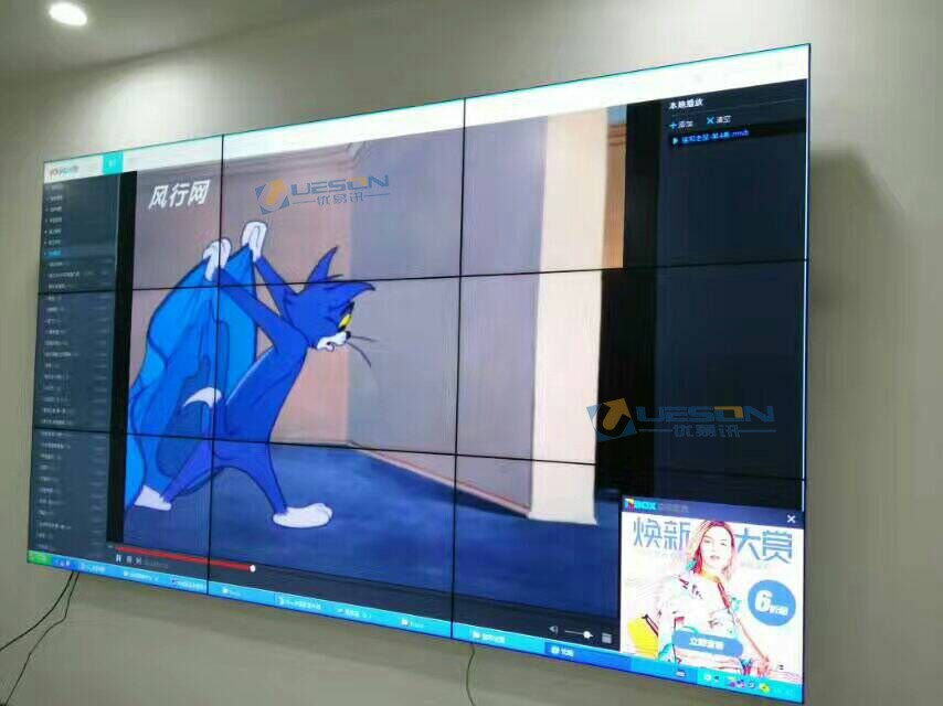 优易讯：湖南某企业46寸液晶拼接屏3X3显示系统